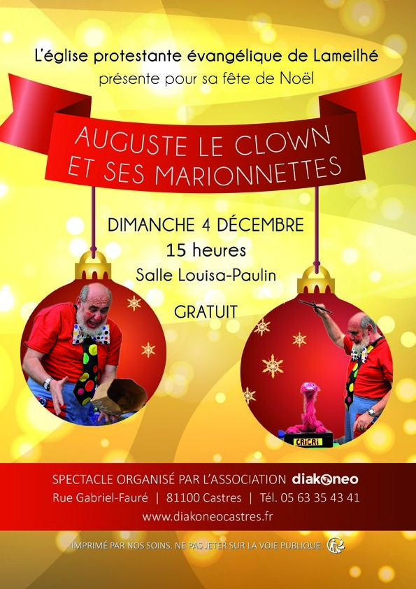 Fête de Noël 2016 Auguste le clown